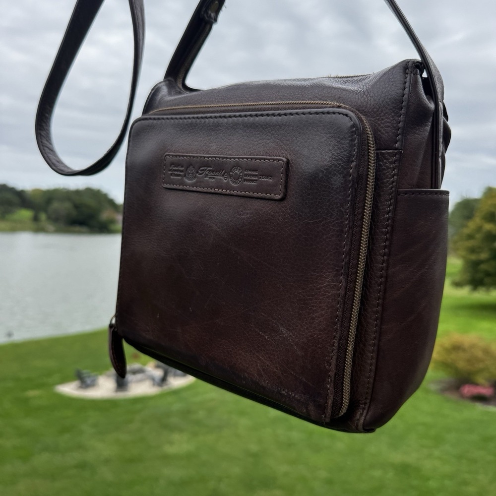 Fossil Dark Brown Leather Genuine Leather Crossbody/shoulder Purse